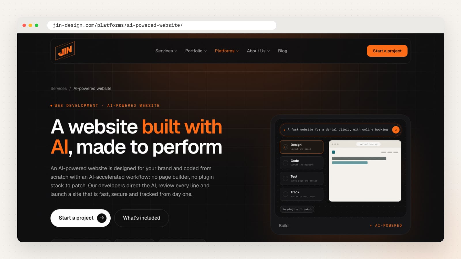 JIN Design AI-powered websites