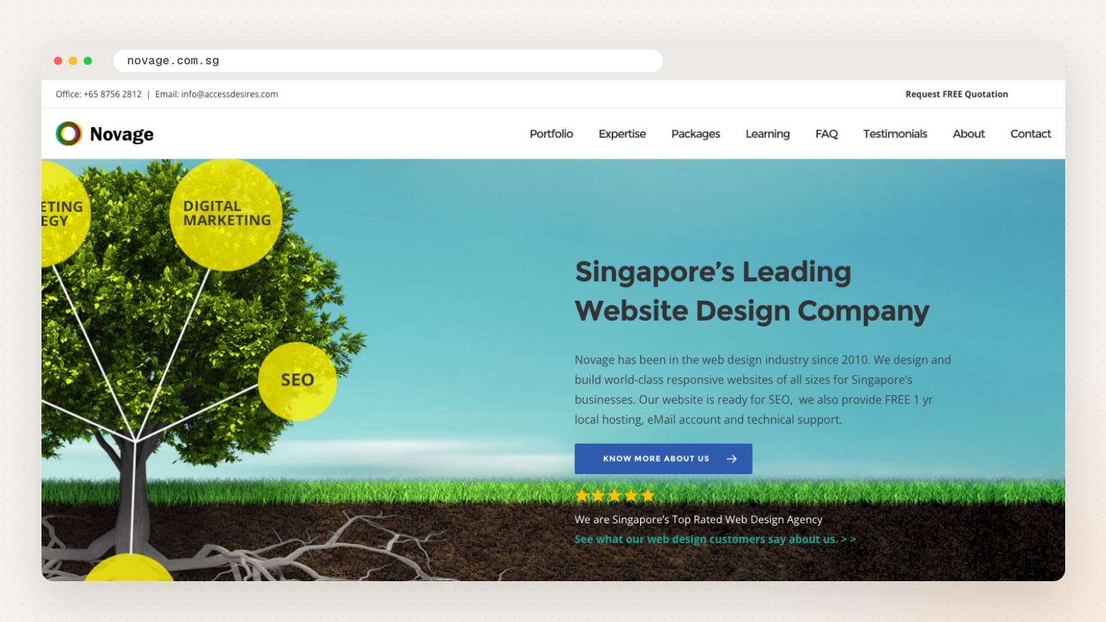Novage website homepage