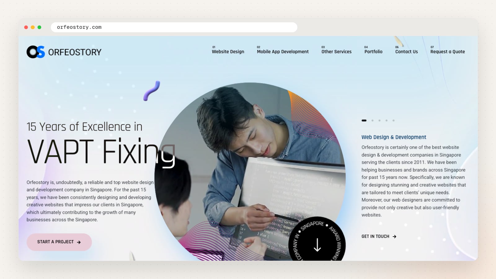 Orfeostory website homepage