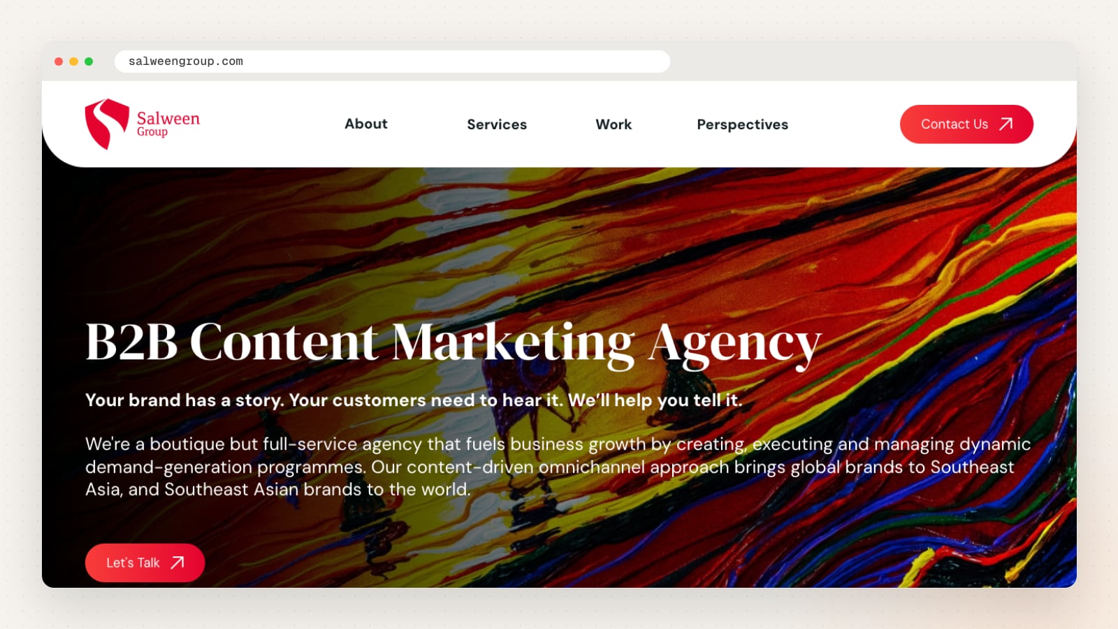 Salween Group website homepage