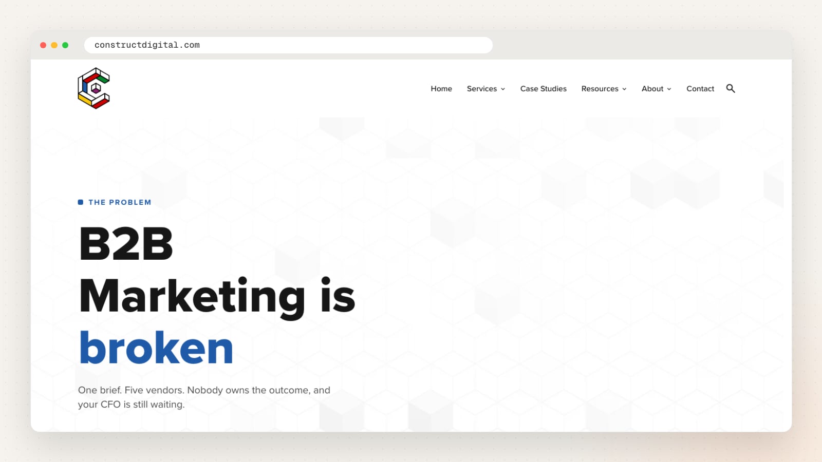 Construct Digital website homepage