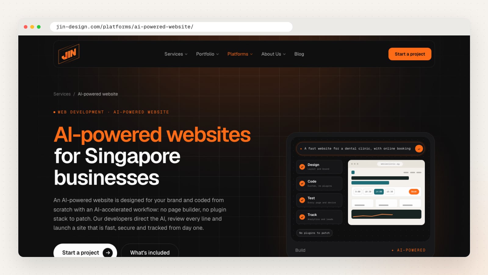 JIN Design AI-powered websites