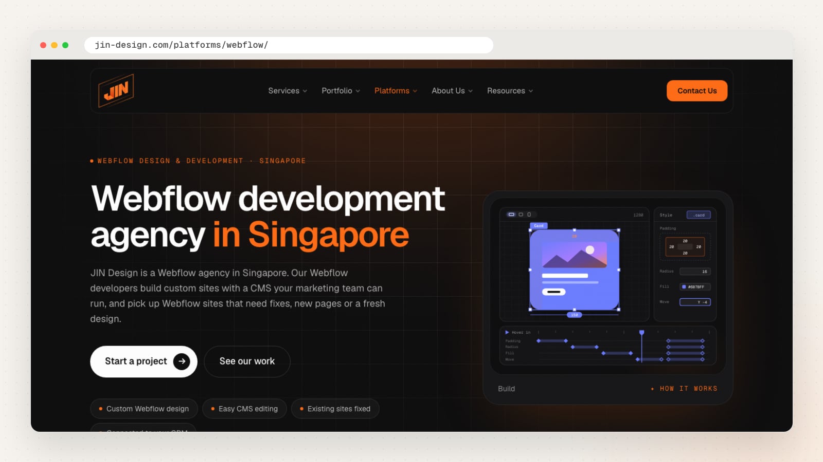 JIN Design Webflow design and development