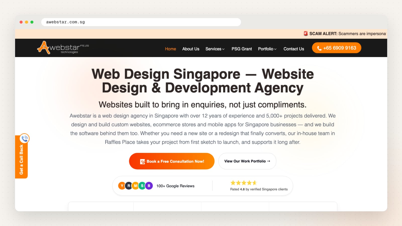 Awebstar Technologies website homepage
