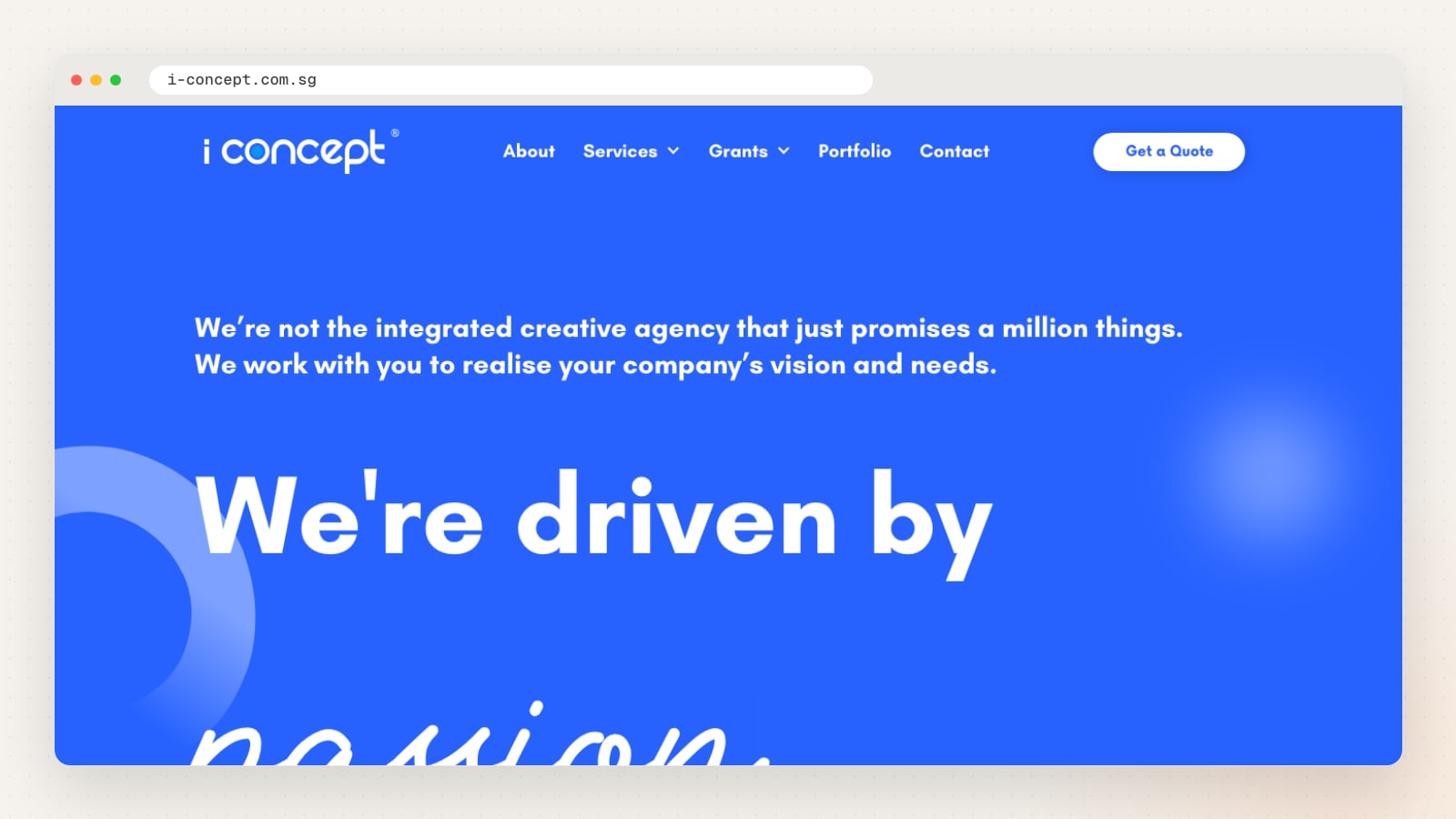 I Concept website homepage