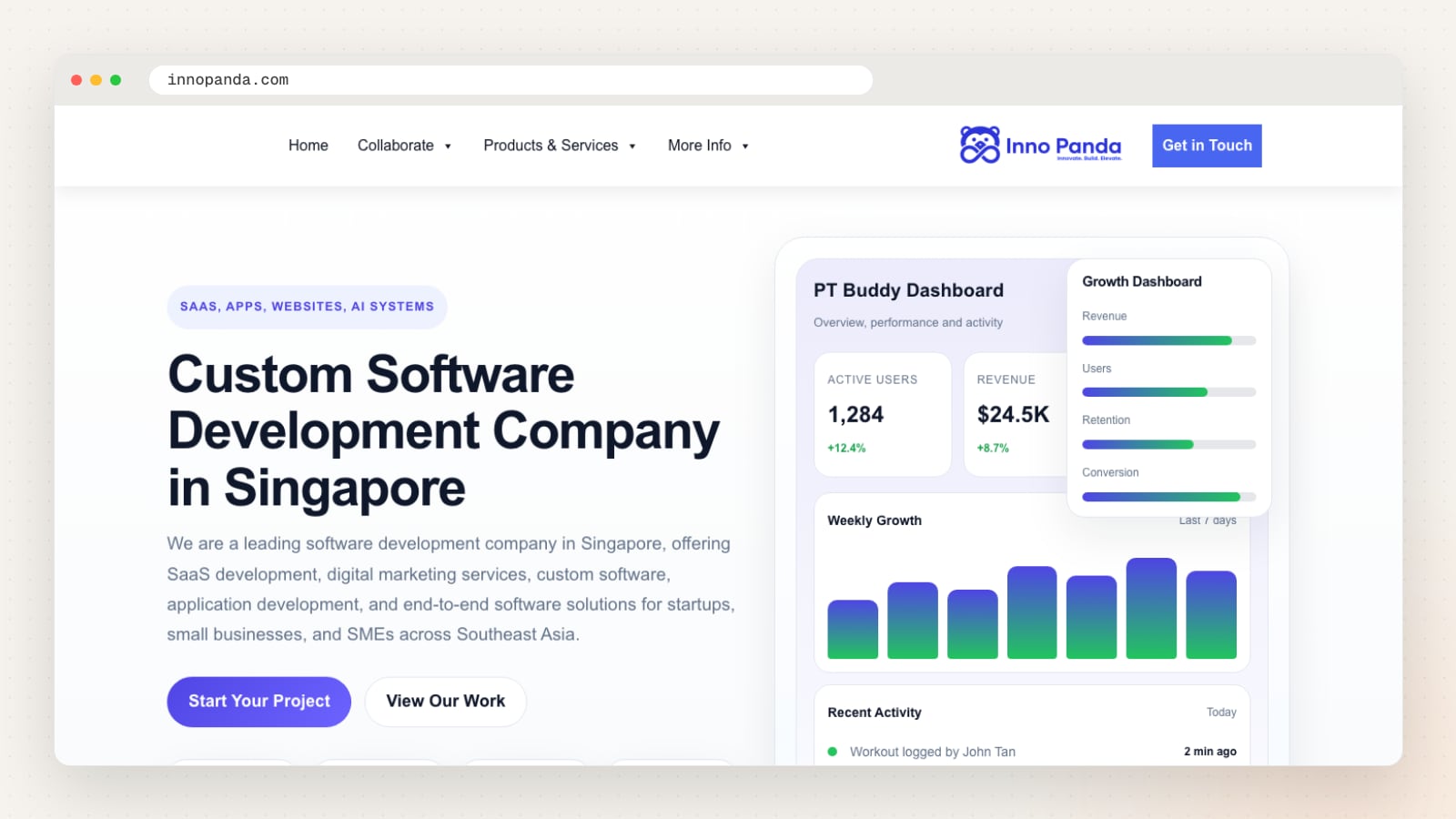 InnoPanda website homepage