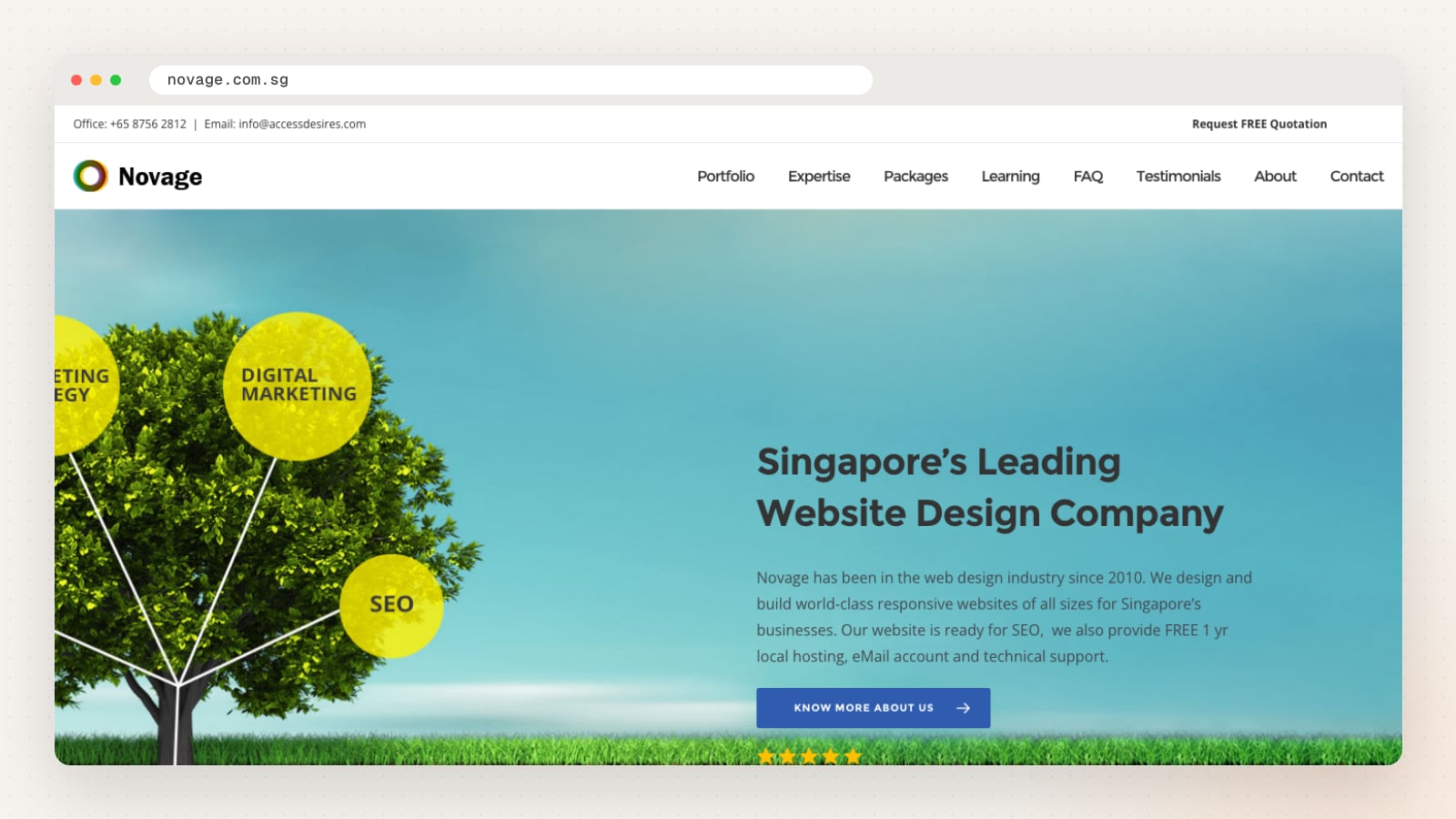 Novage Communications website homepage