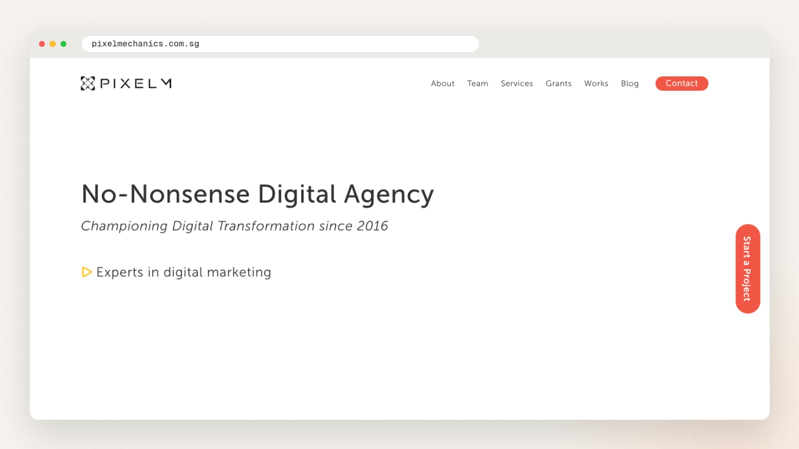 Pixel Mechanics website homepage
