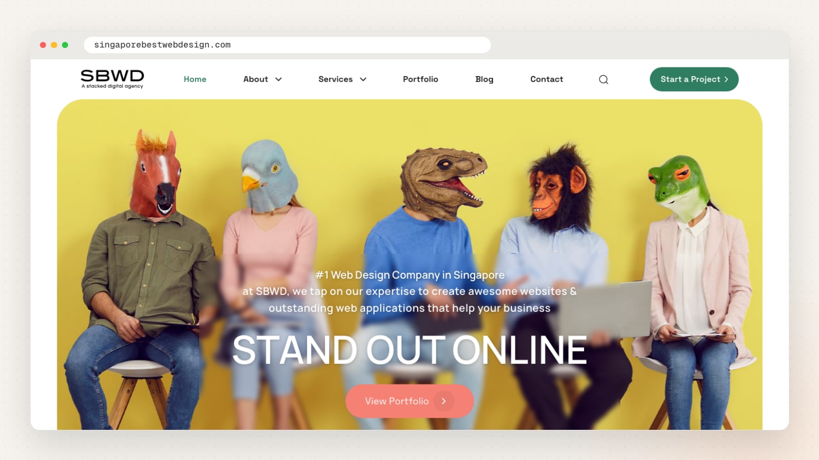 Singapore Best Web Design (SBWD) website homepage