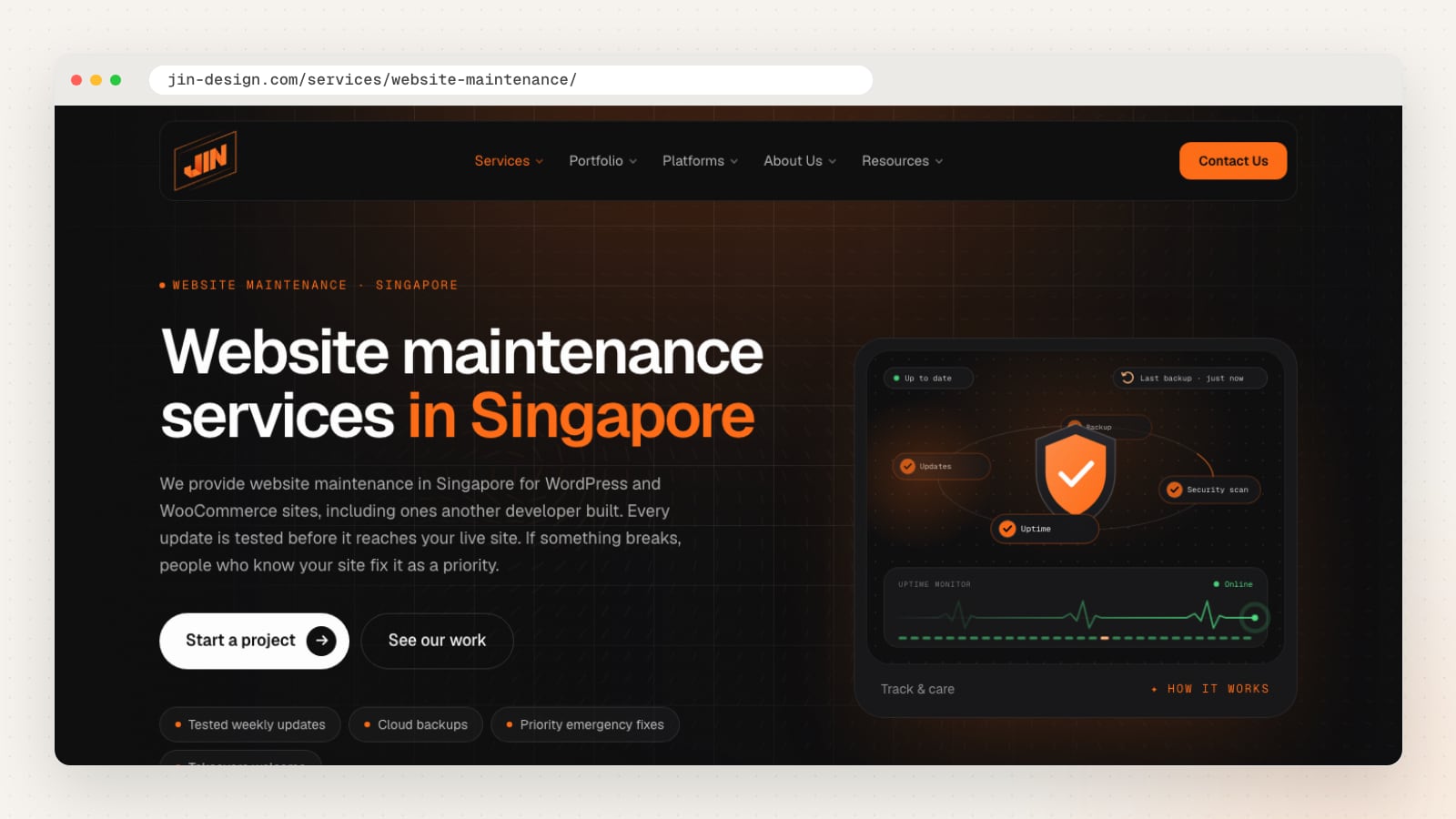 JIN Design Website maintenance