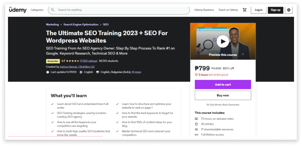 Udemy - The Ultimate SEO Training 2023 + SEO for WordPress Websites